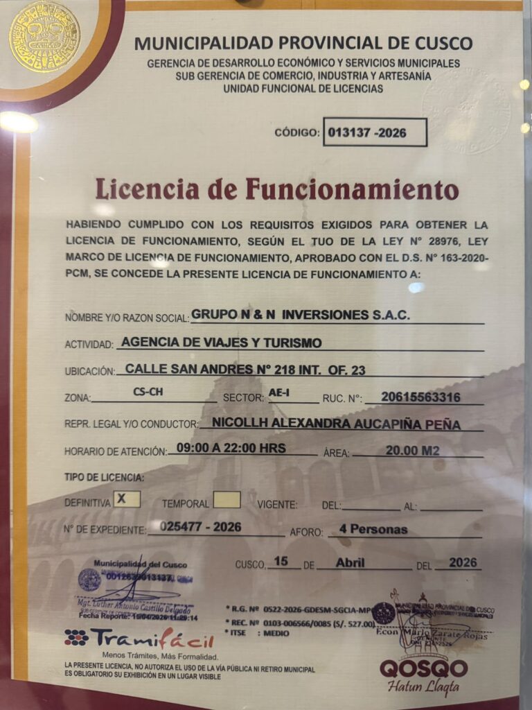 Licencia de funcionamiento